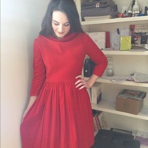 Vintage 1950’s Velvet Red Dress!